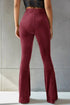 'Ruth' Ribbed High Waist Flare Pants - Celes Fashion